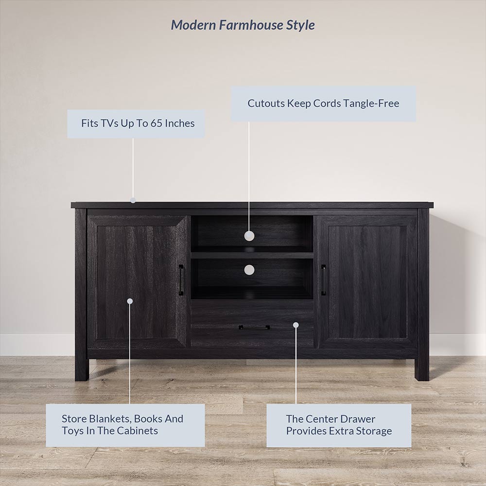 Virat Wood Farmhouse TV Stand for TVs up to 65″