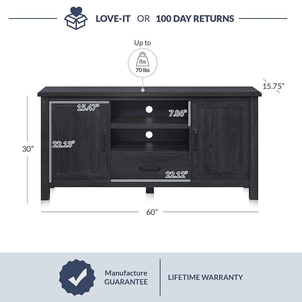 Virat Wood Farmhouse TV Stand for TVs up to 65″