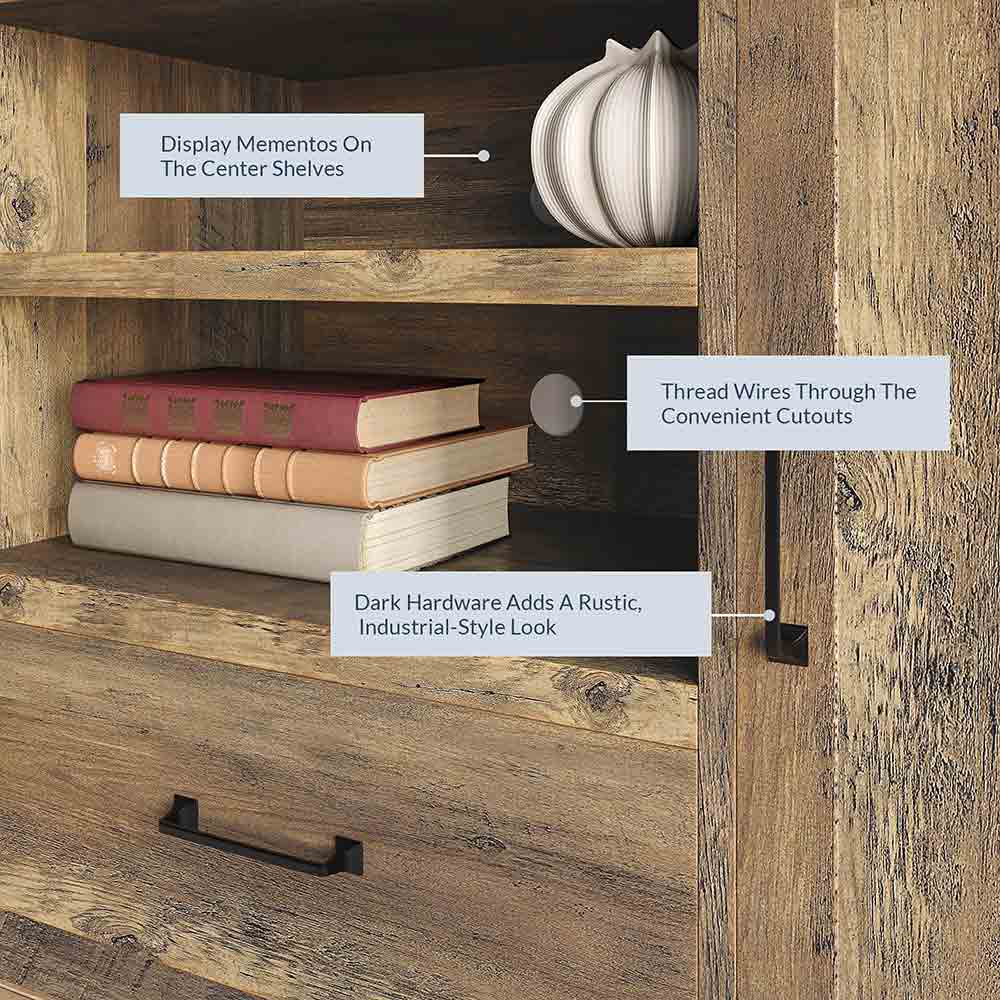 Virat Wood Farmhouse TV Stand for TVs up to 65″