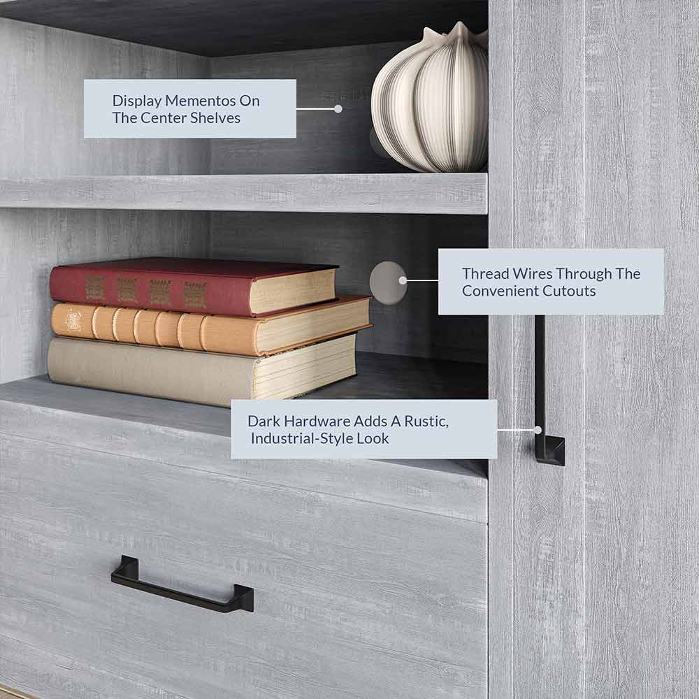 Virat Wood Farmhouse TV Stand for TVs up to 65″