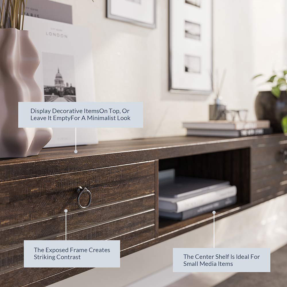 Langston 63" Floating TV Stand with Drawers