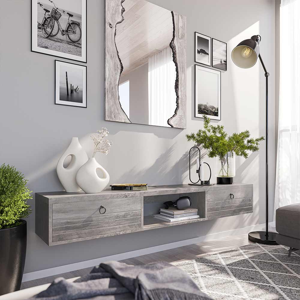 Langston 63" Floating TV Stand with Drawers