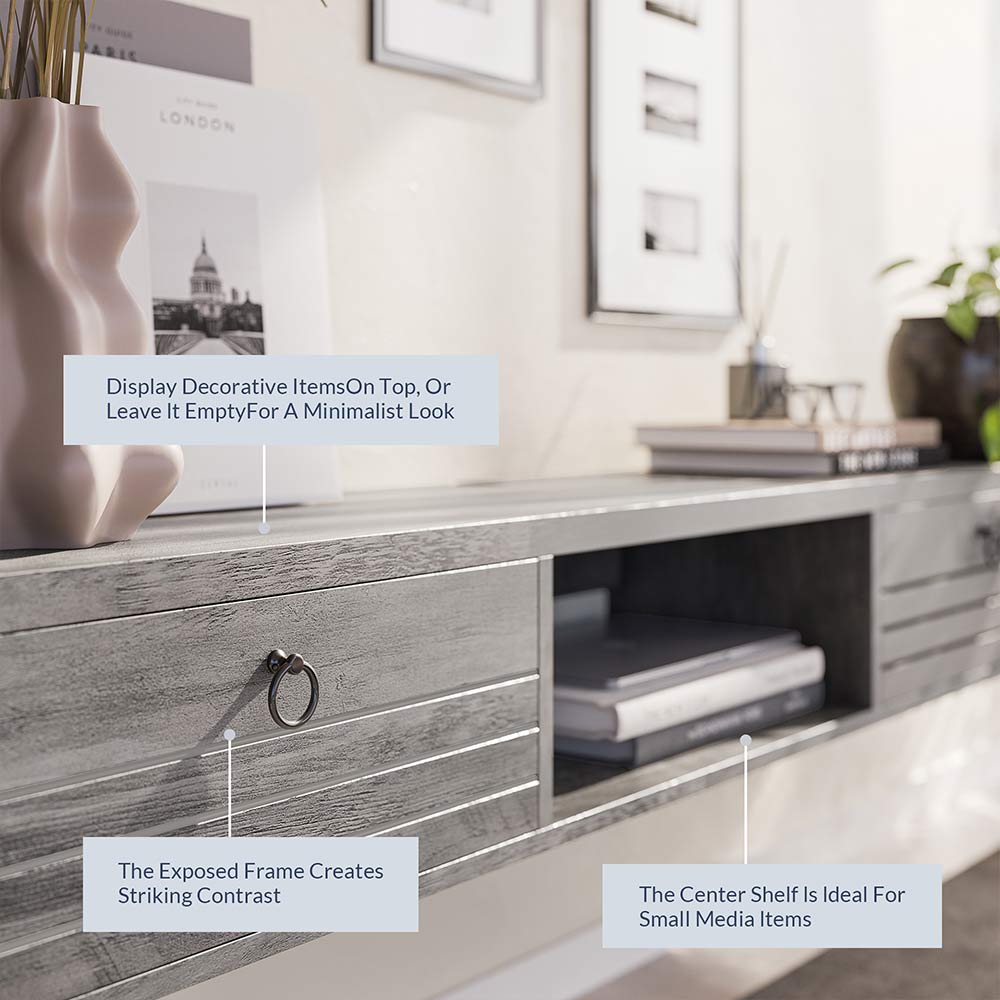 Langston 63" Floating TV Stand with Drawers