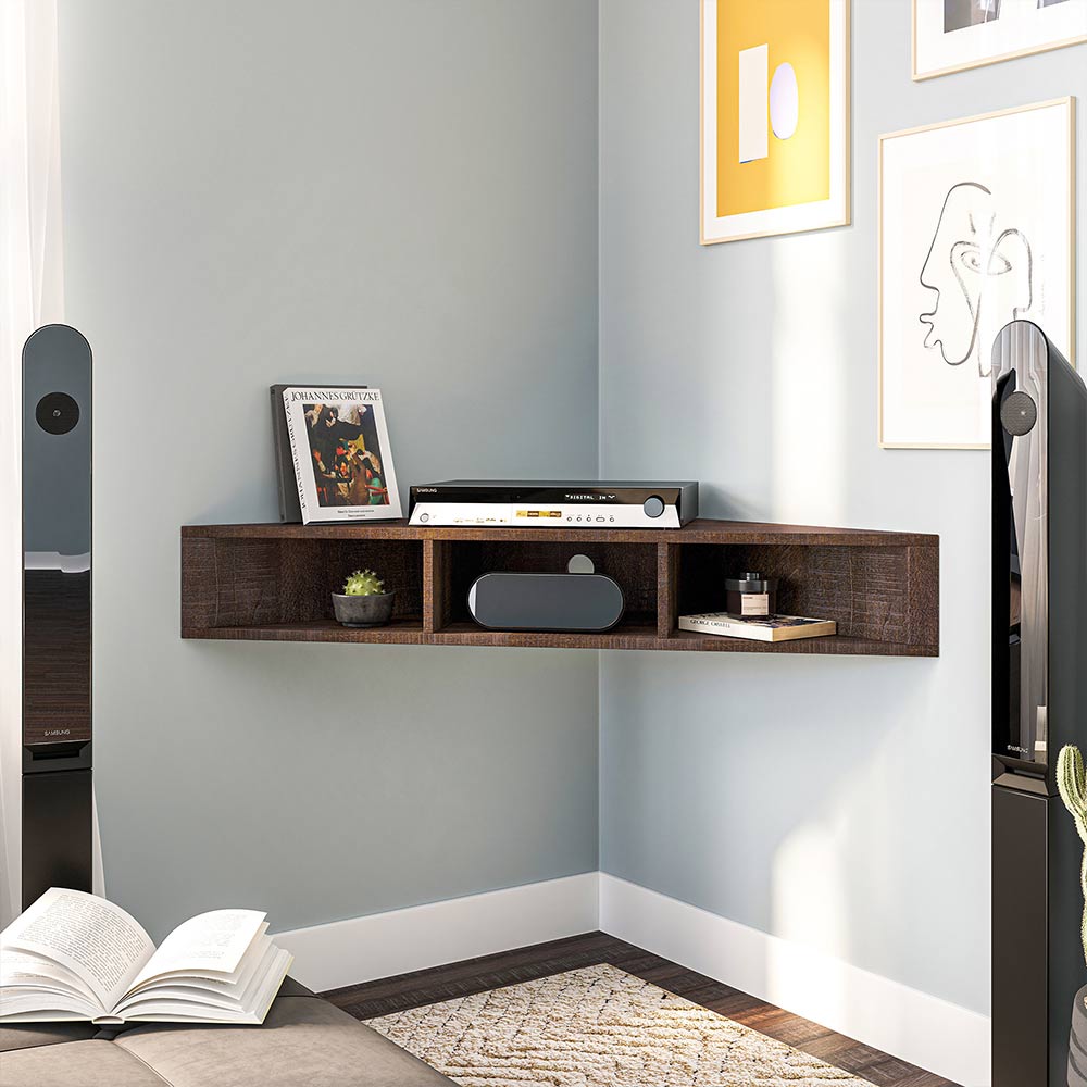 Russel Floating Corner TV Stand for TVs up to 50"