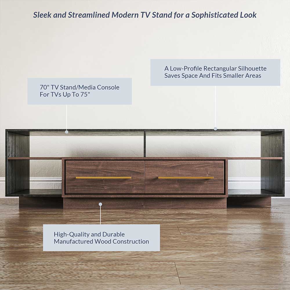 Kamari Low Profile Modern TV Stand for 75+ Inch TV