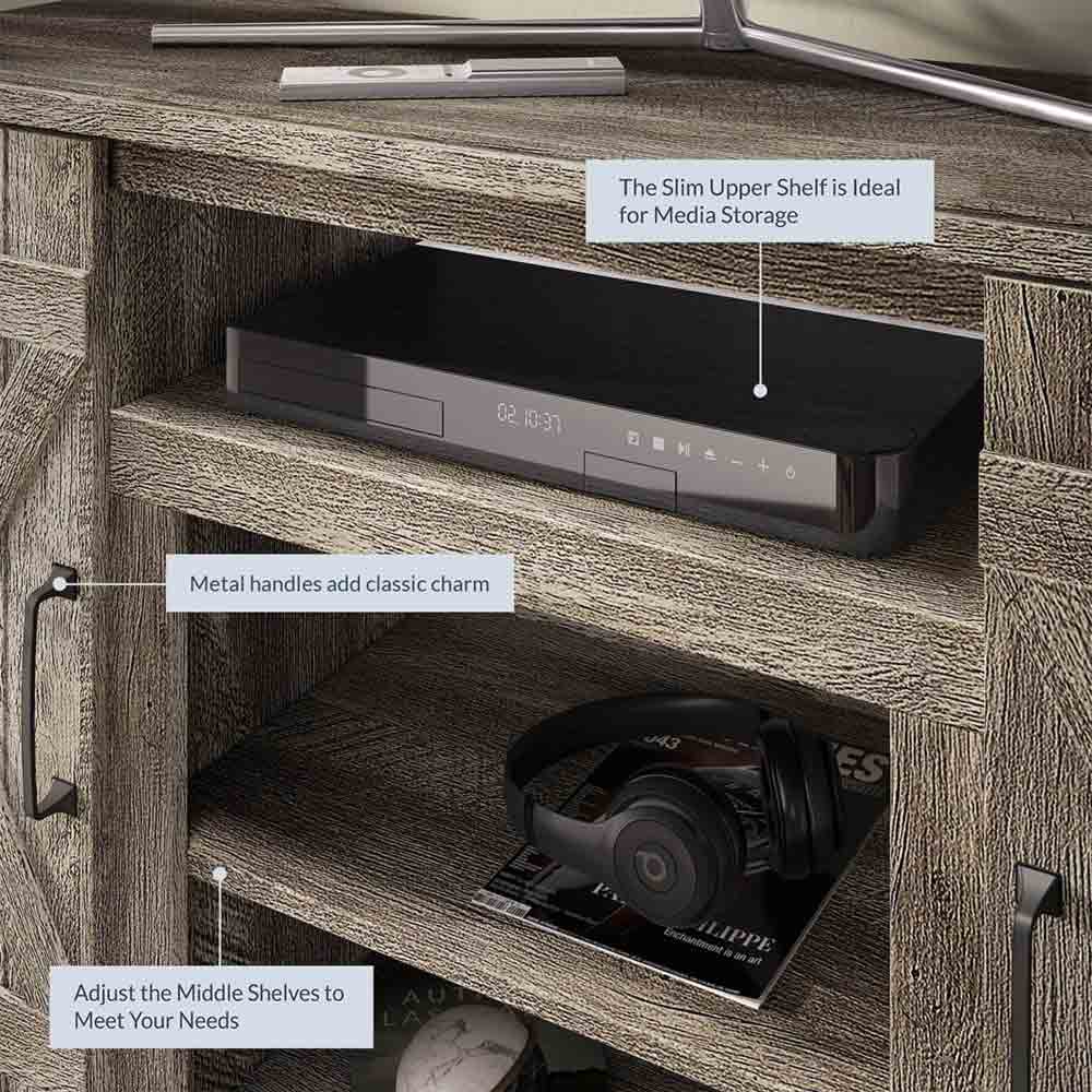Veropeso Farmhouse TV Stand with Fireplace for TVs up to 50″