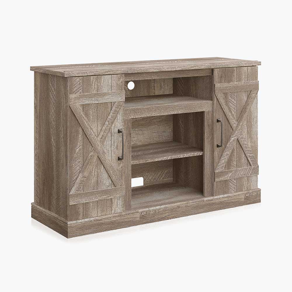 Veropeso 47" Barn Door Farmhouse Fireplace TV Stand