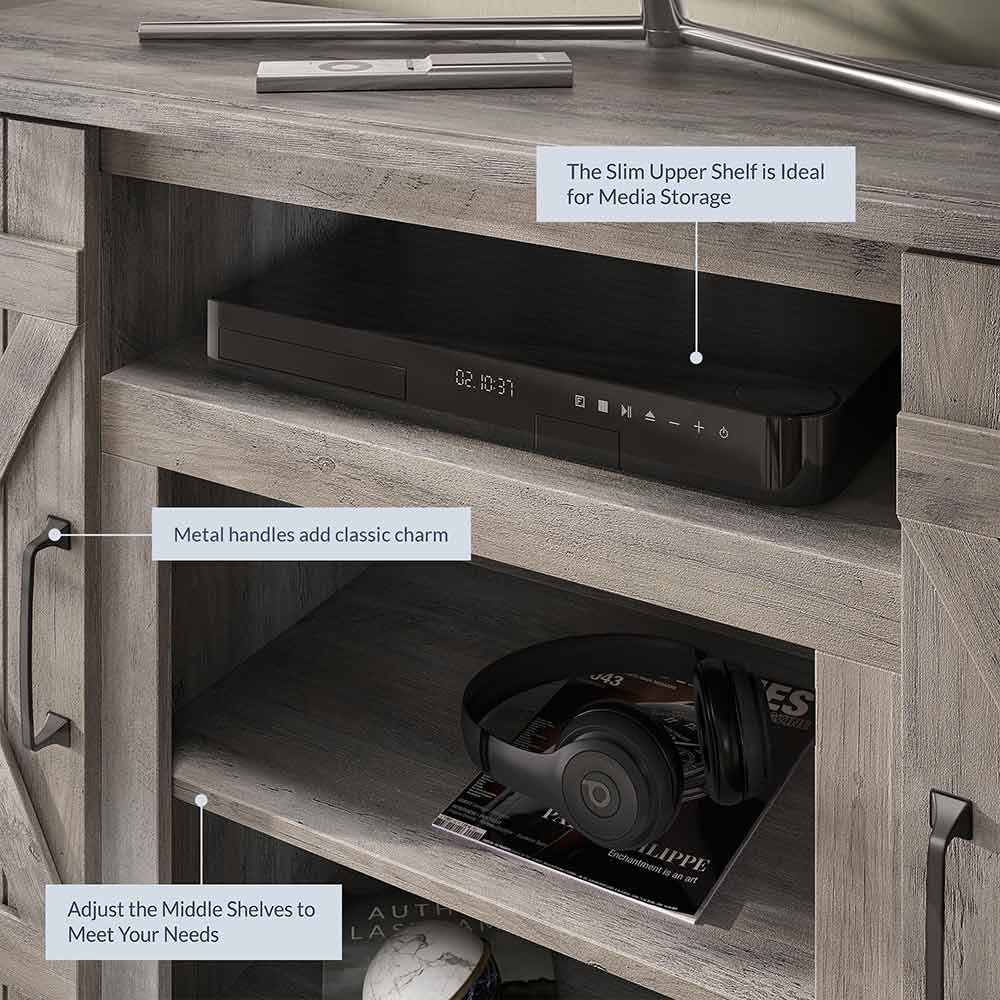 Veropeso 47" Barn Door Farmhouse Fireplace TV Stand