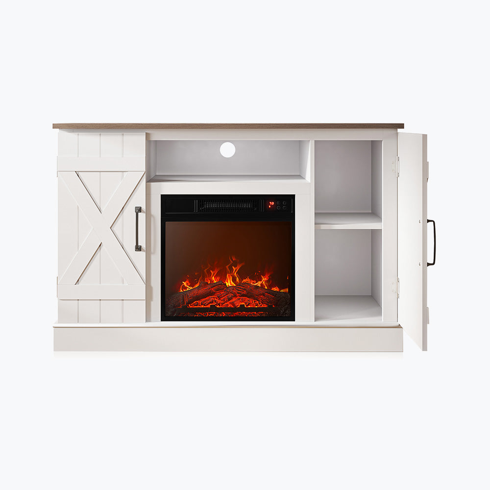 Veropeso Farmhouse TV Stand with Fireplace for TVs up to 50″