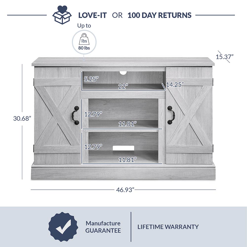 Veropeso Farmhouse TV Stand with Fireplace for TVs up to 50″