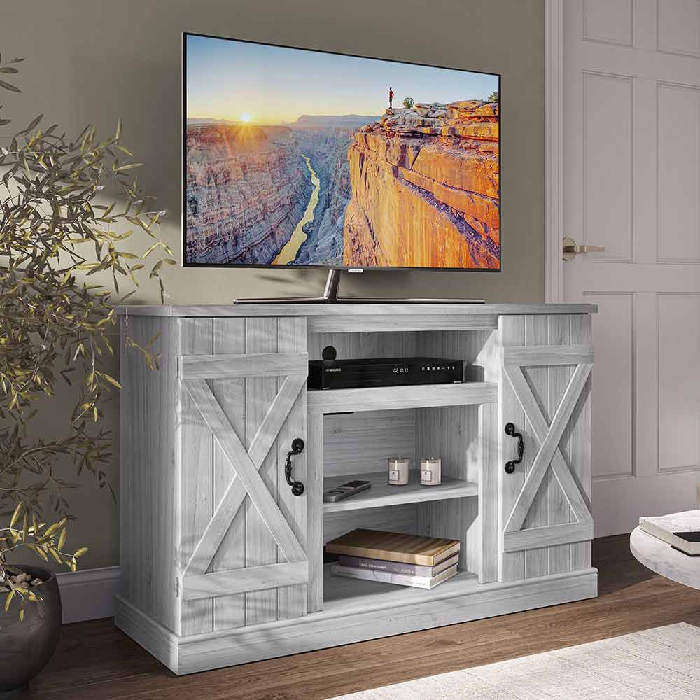 Veropeso Farmhouse TV Stand with Fireplace for TVs up to 50″