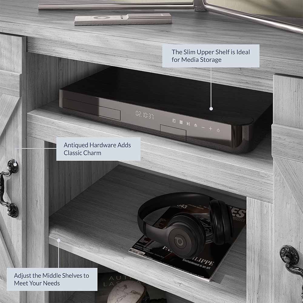 Veropeso 47" Barn Door Farmhouse Fireplace TV Stand