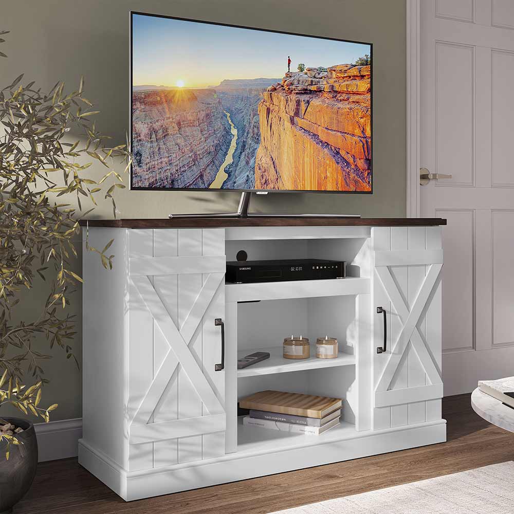 Veropeso Farmhouse TV Stand with Fireplace for TVs up to 50″