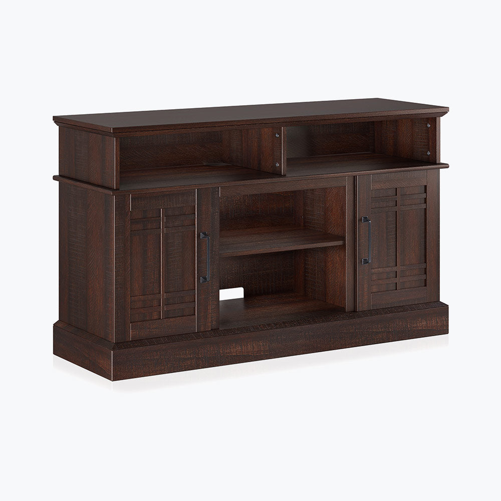 Norrell 48" Wood Grid Door Farmhouse Fireplace TV Stand