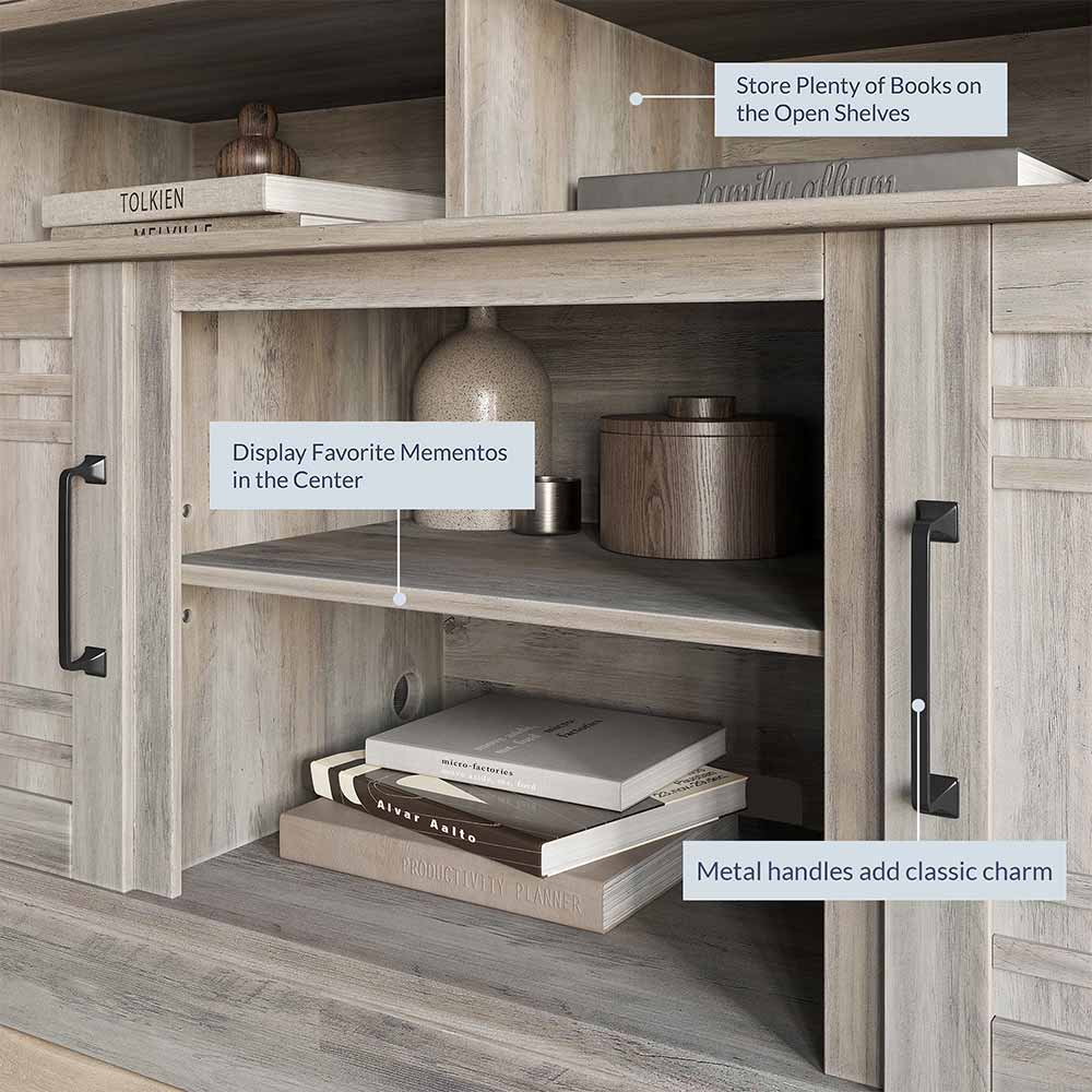 Norrell Farmhouse Fireplace TV Stand for TVs up to 50″