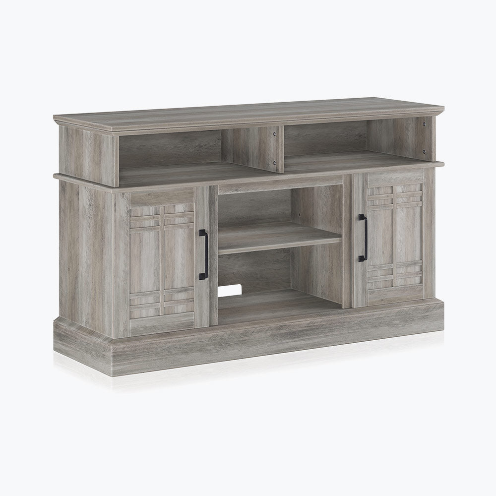 Norrell 48" Wood Grid Door Farmhouse Fireplace TV Stand