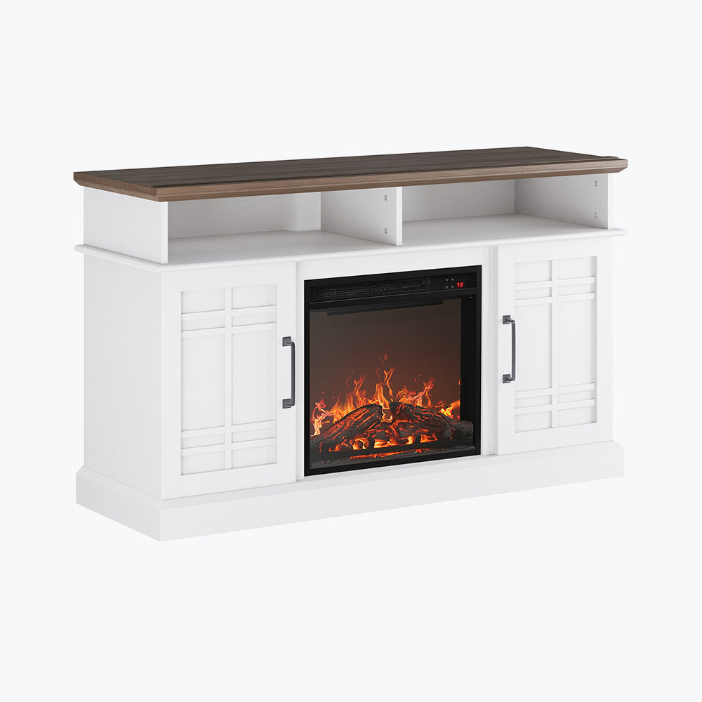 Norrell Farmhouse Fireplace TV Stand for TVs up to 50″