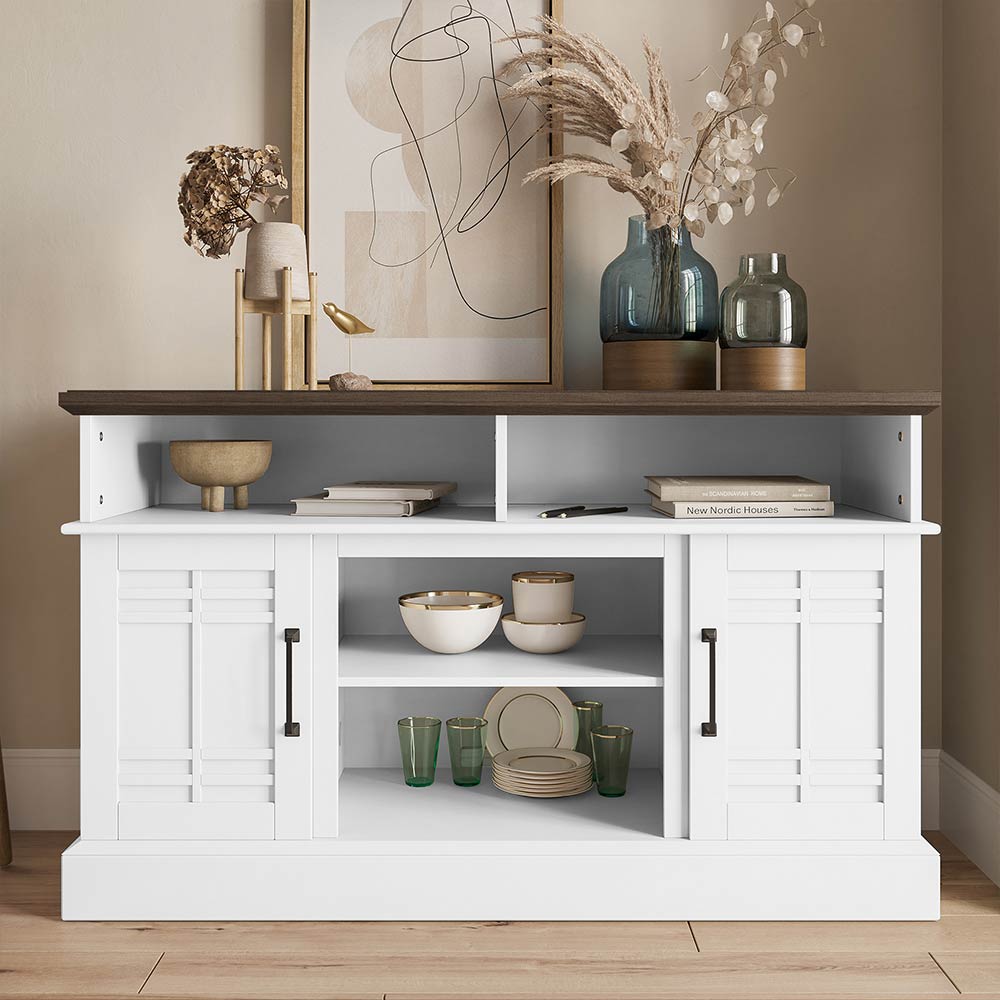 Norrell Farmhouse Fireplace TV Stand for TVs up to 50″