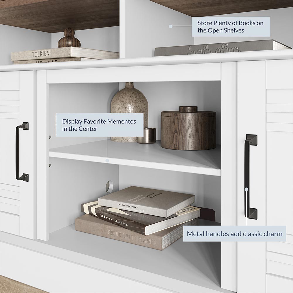 Norrell Farmhouse Fireplace TV Stand for TVs up to 50″