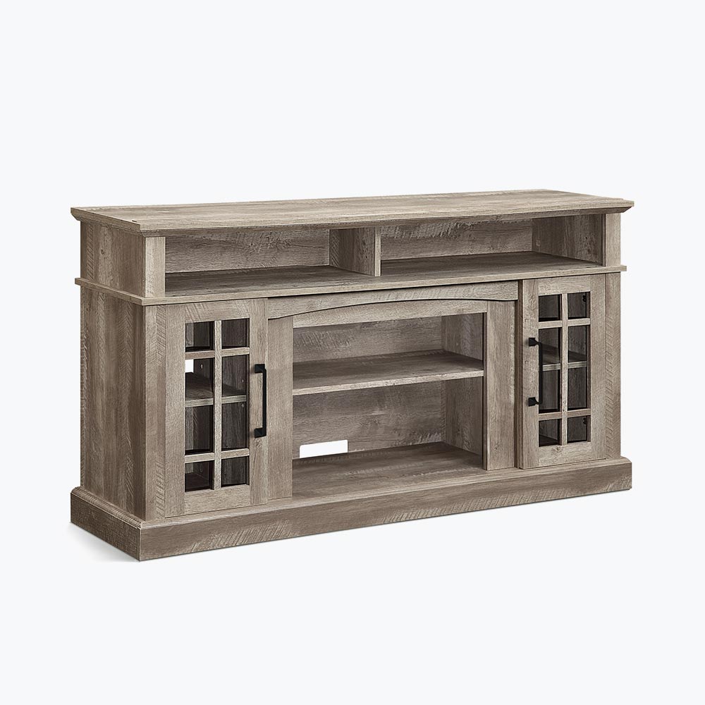 Astorga 58" Modern Farmhouse Fireplace TV Stand with Glass Doors