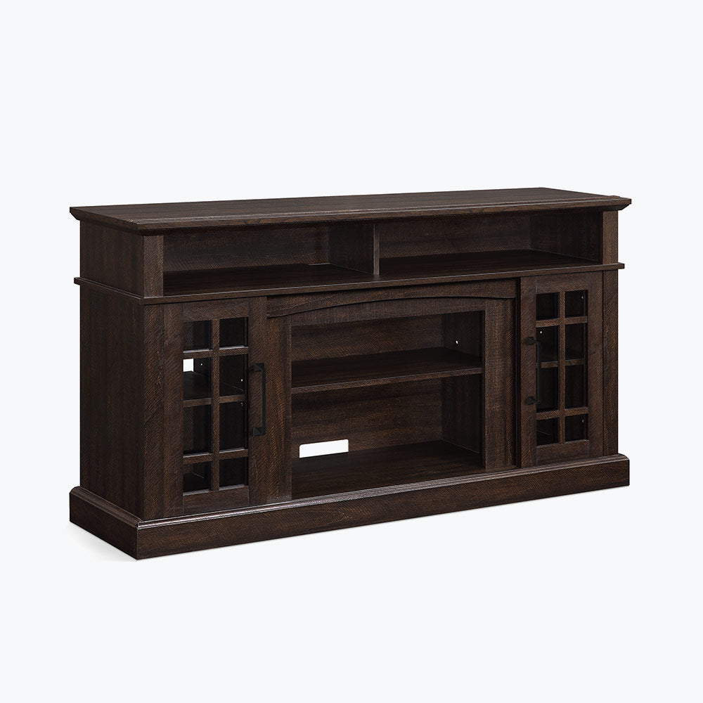 Astorga 58" Modern Farmhouse Fireplace TV Stand with Glass Doors