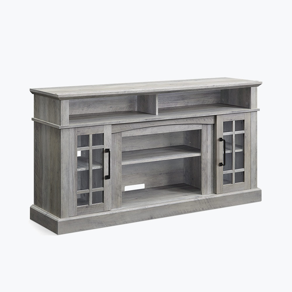 Astorga 58" Modern Farmhouse Fireplace TV Stand with Glass Doors