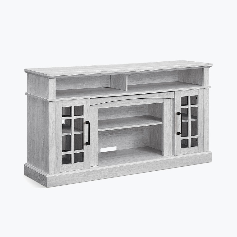 Astorga 58" Modern Farmhouse Fireplace TV Stand with Glass Doors