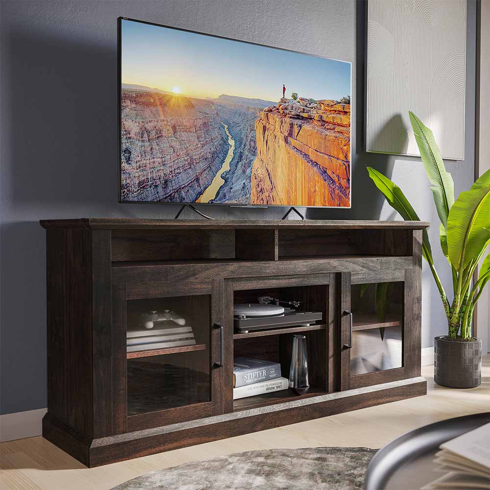 Cayman Farmhouse Fireplace TV Stand for TVs up to 65″