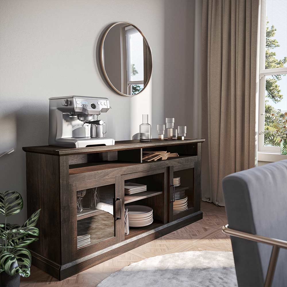 Cayman Farmhouse Fireplace TV Stand for TVs up to 65″