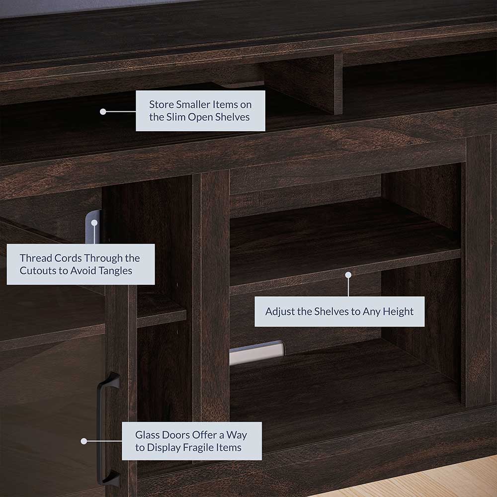 Cayman Farmhouse Fireplace TV Stand for TVs up to 65″
