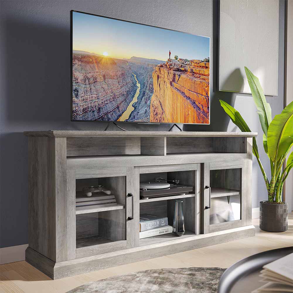 Cayman Farmhouse Fireplace TV Stand for TVs up to 65″