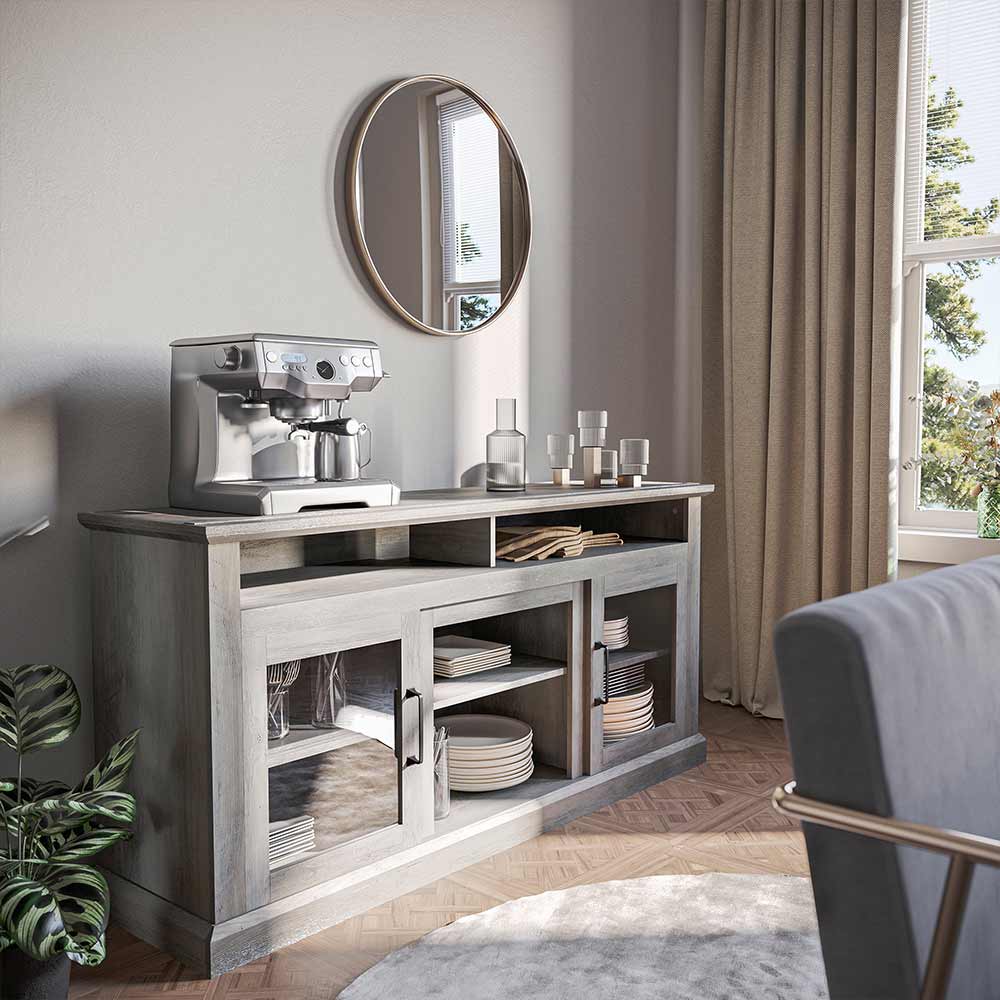 Cayman Farmhouse Fireplace TV Stand for TVs up to 65″