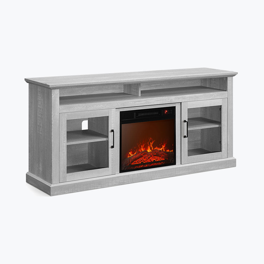 Cayman Farmhouse Fireplace TV Stand for TVs up to 65″
