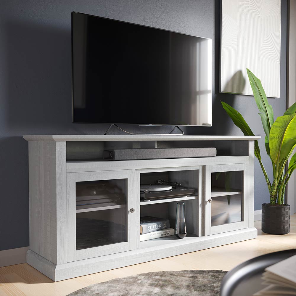 Cayman Farmhouse Fireplace TV Stand for TVs up to 65″