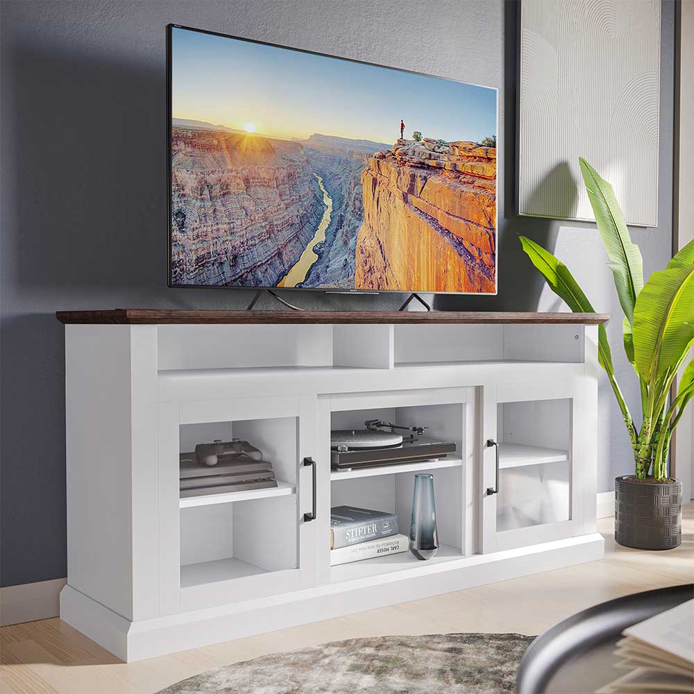 Cayman Farmhouse Fireplace TV Stand for TVs up to 65″