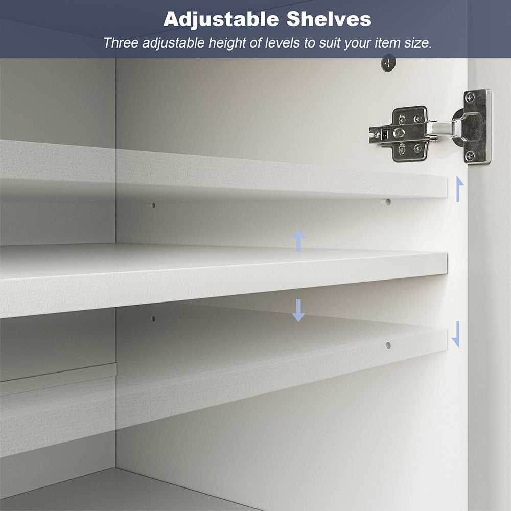 Harper 32" Small Entryway Sideboard Cabinet with Chevron Doors