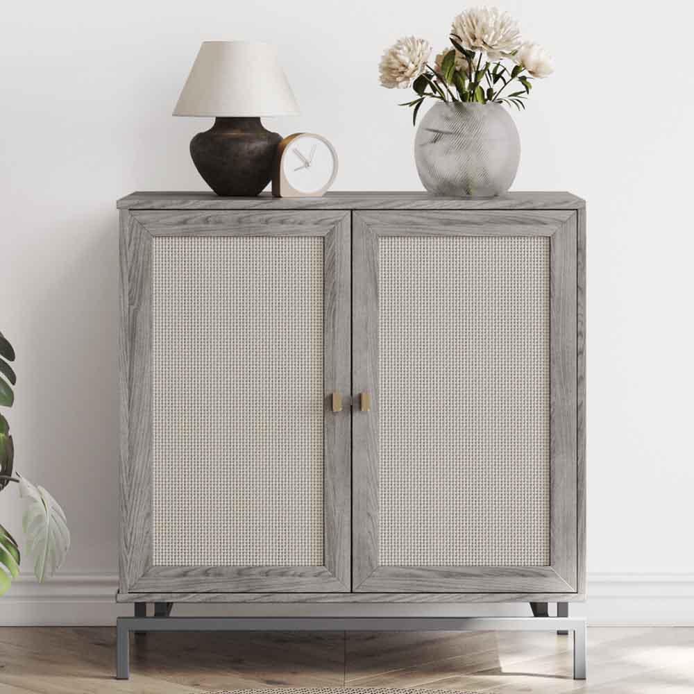 Liam 32" Small Sideboard with Rattan Doors