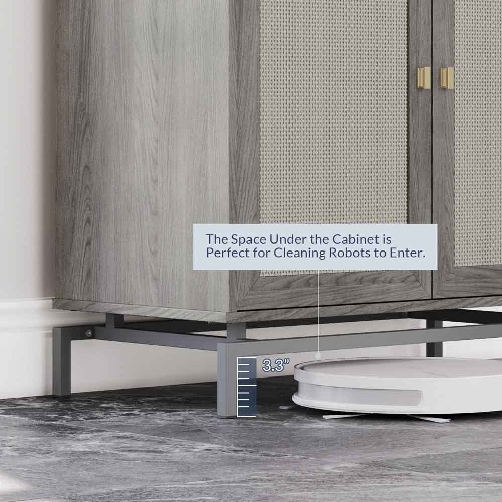 Liam 32" Small Sideboard with Rattan Doors