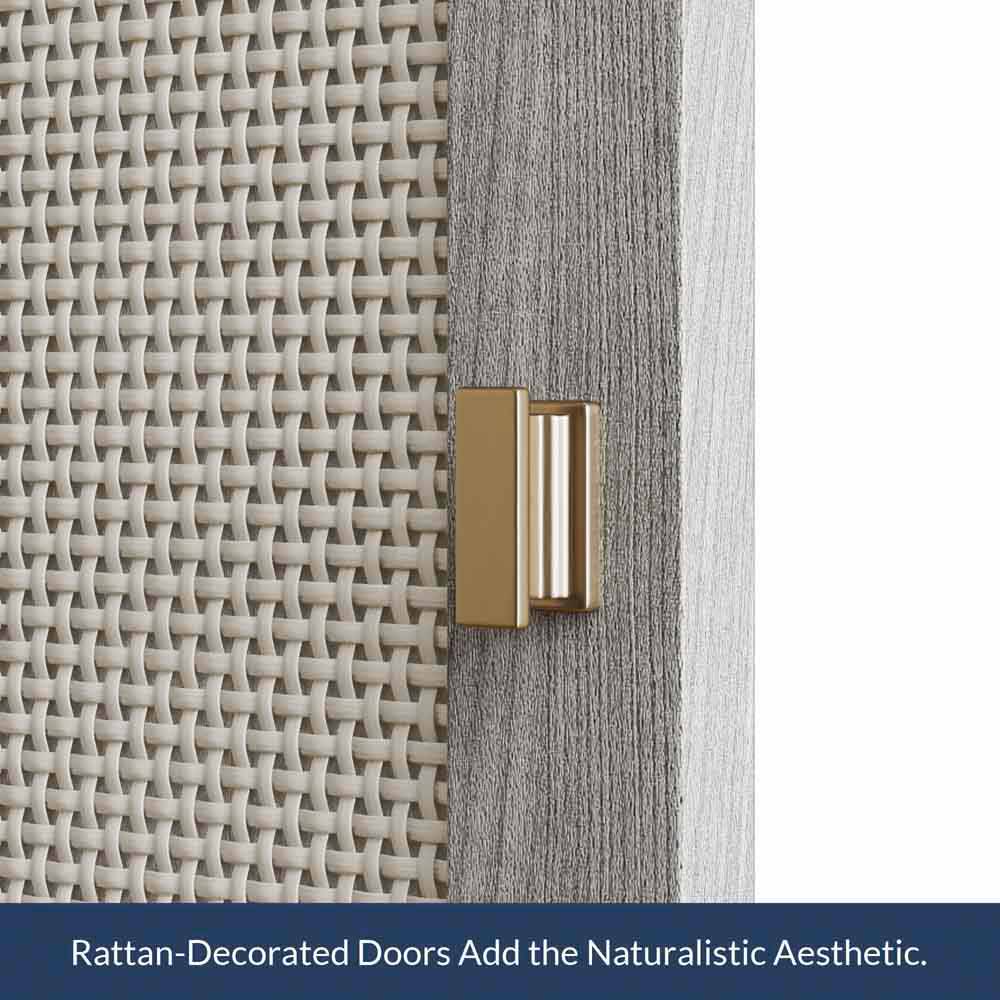 Liam 32" Small Sideboard with Rattan Doors