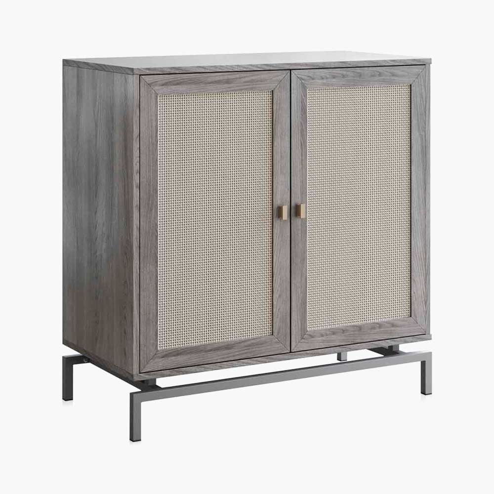 Liam 32" Small Sideboard with Rattan Doors