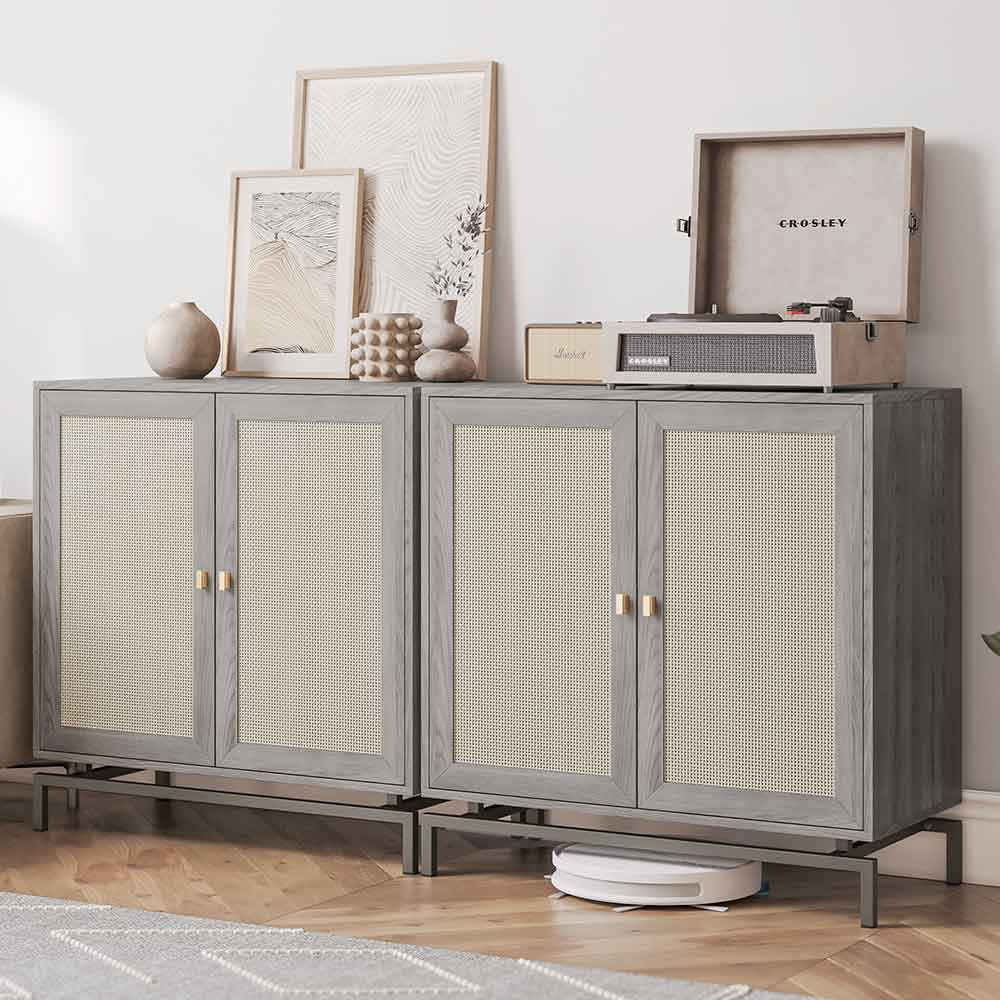 Liam 32" Small Sideboard with Rattan Doors