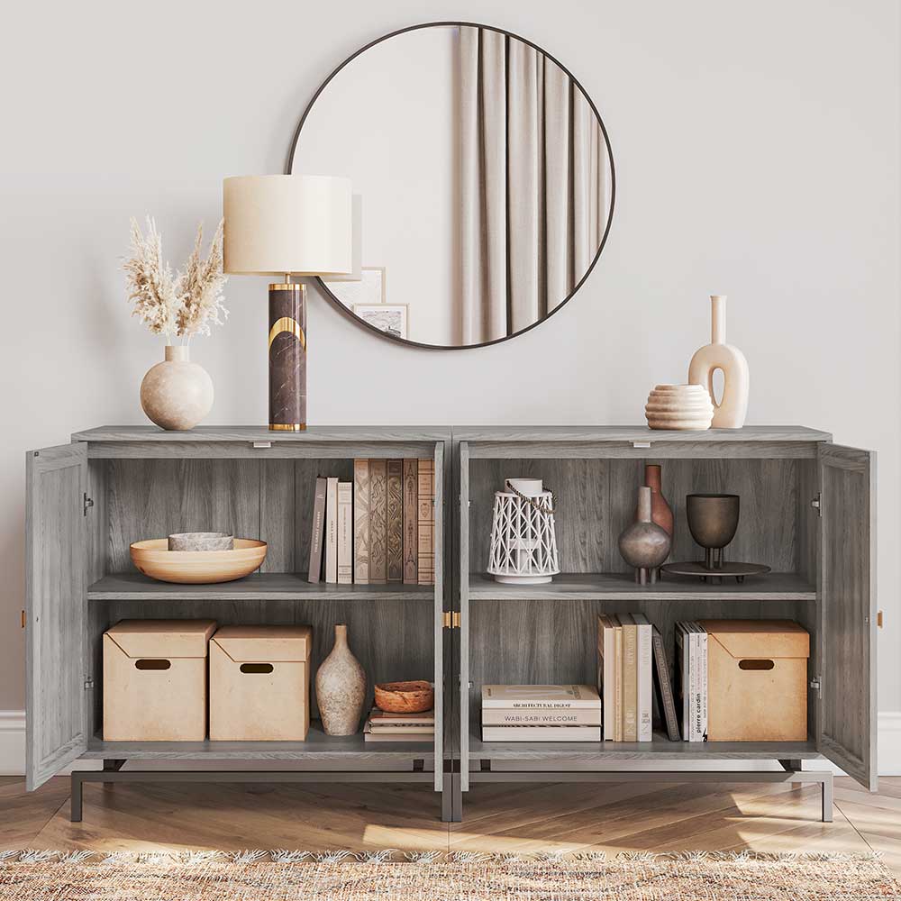 Liam 32" Small Sideboard with Rattan Doors