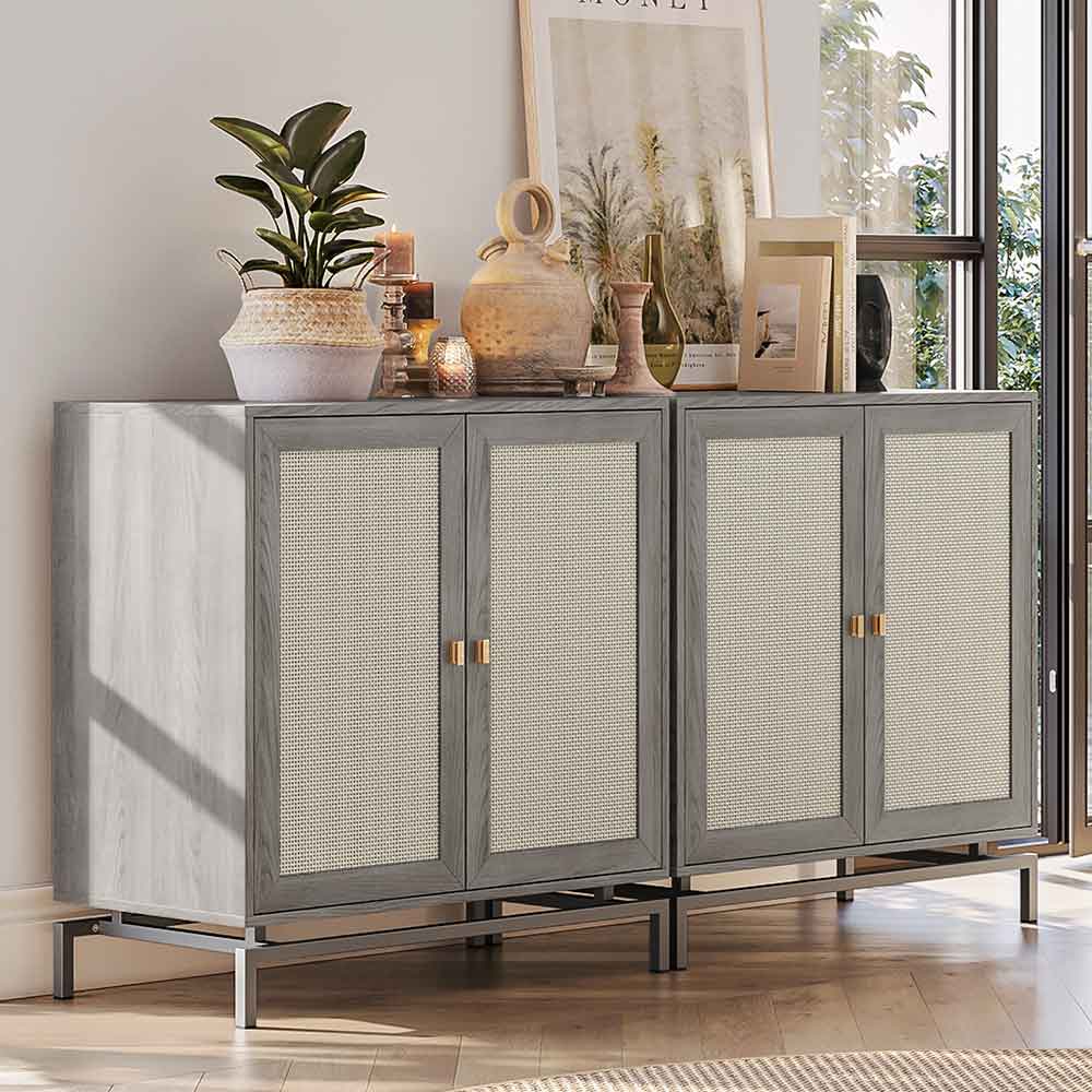 Liam 32" Small Sideboard with Rattan Doors