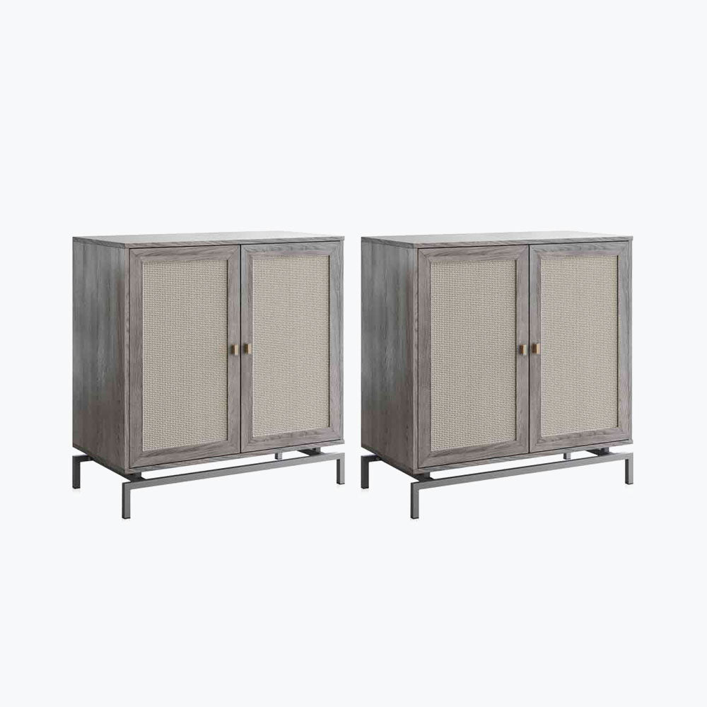 Liam 32" Small Sideboard with Rattan Doors