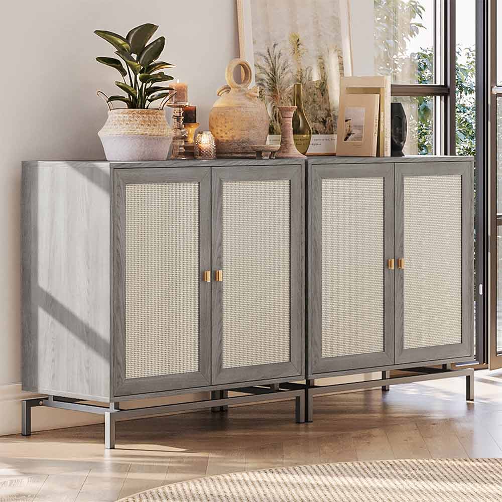 Liam 32" Small Sideboard with Rattan Doors
