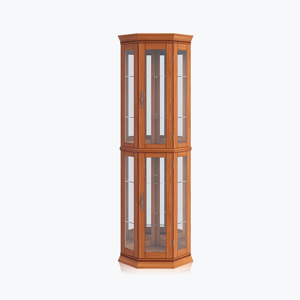 Lorona 70" Tall Glass Door Corner Curio Cabinet