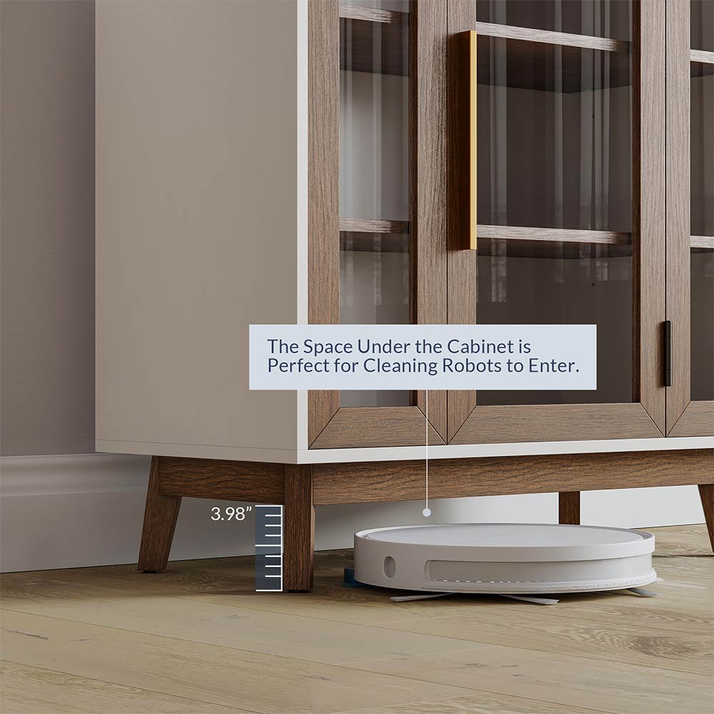 Troy 32" Modern Curio Buffet Cabinet with Glass Doors