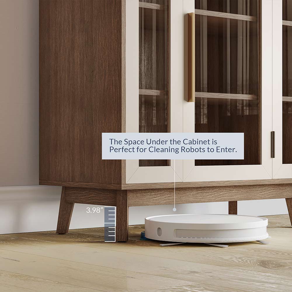 Troy 32" Modern Curio Buffet Cabinet with Glass Doors