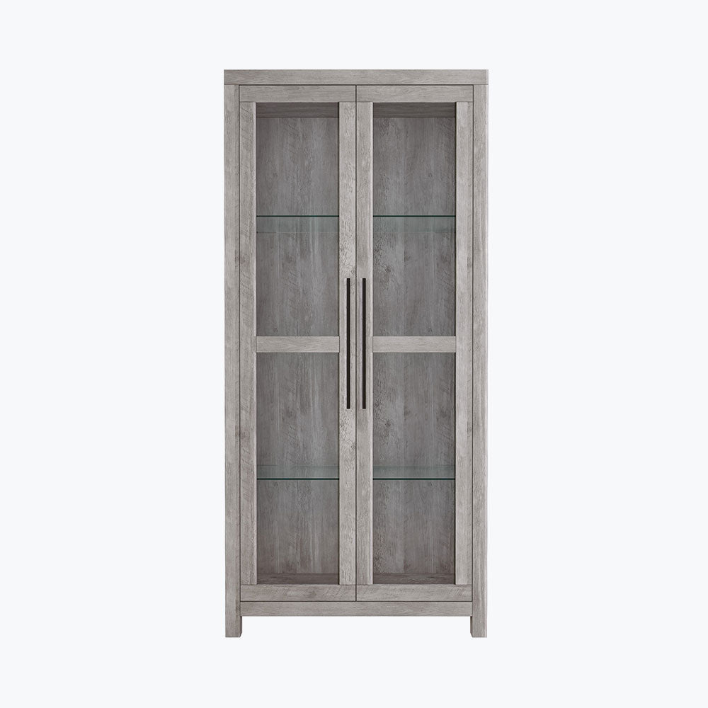 Avalon 68" Curio Display Cabinet with Adjustable Shelves & Glass Doors