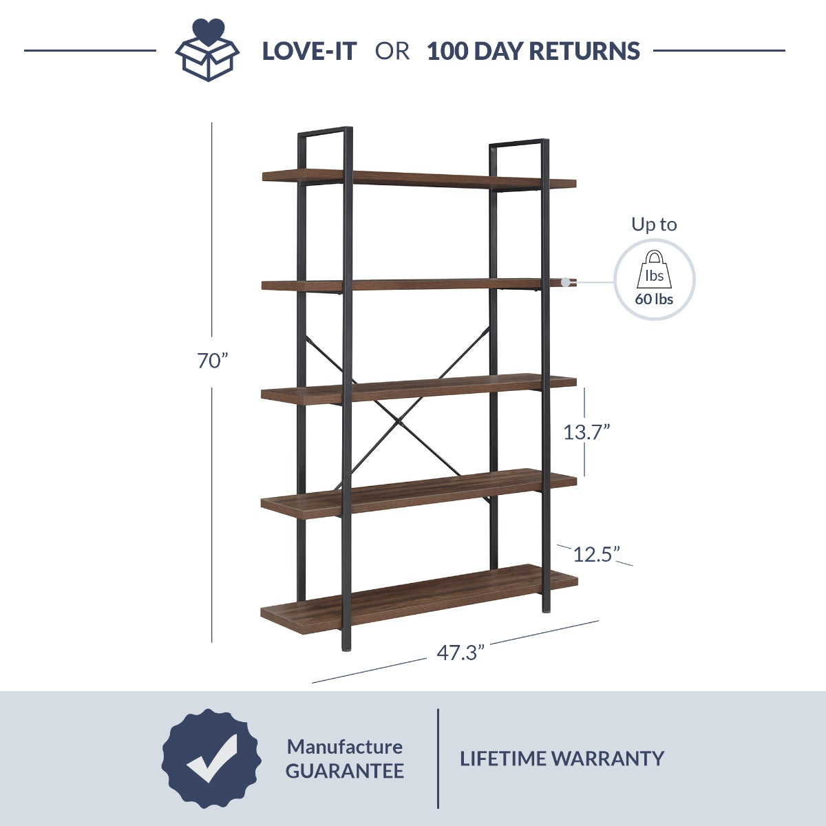 5 Tier Bookcase